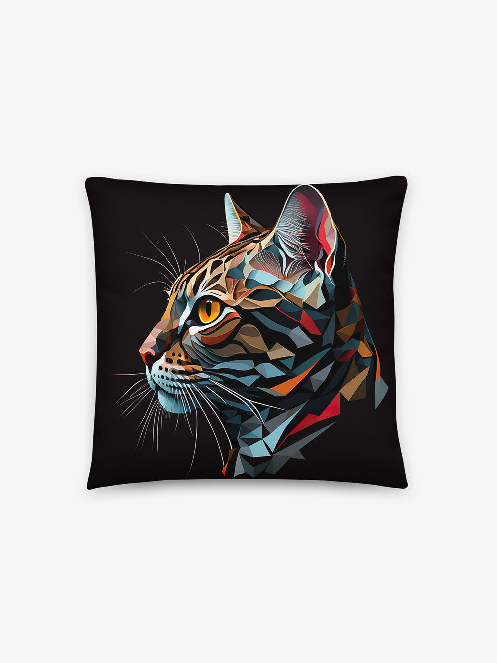 Abstract Bengal Cat Portrait | AOP Throw Pillow