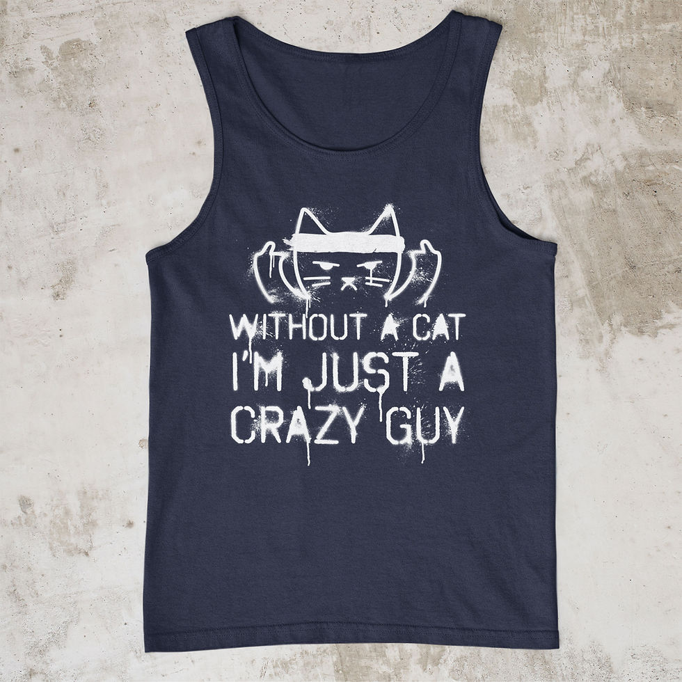 Thumbnail: Crazy Cat Guy Stenciled | Jersey Tank