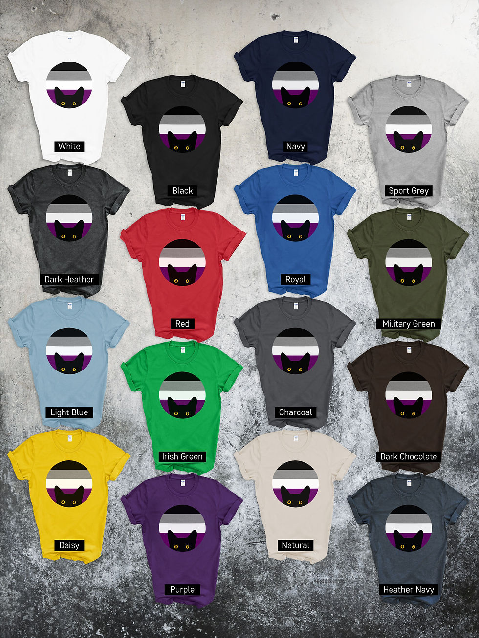 Thumbnail: Peeking Cat in Asexual Flag Colors | Classic T-Shirt