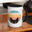 Thumbnail: Peeking Cat in Retro Colors | White Ceramic Mug with Accent Color