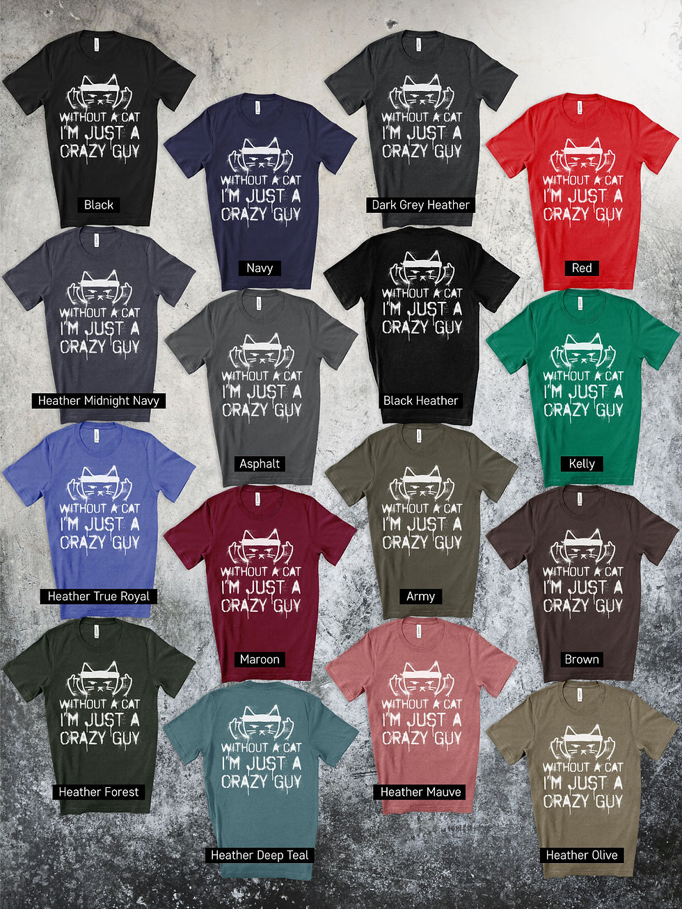 Thumbnail: Crazy Cat Guy Stenciled | Jersey T-Shirt