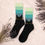 Thumbnail: Peeking Cat in Soothing Colors | Black Foot Sublimated Socks