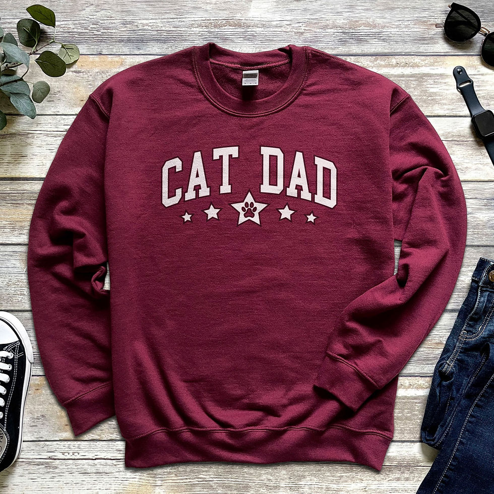 Thumbnail: Cat Dad: College Style | Crewneck Sweatshirt