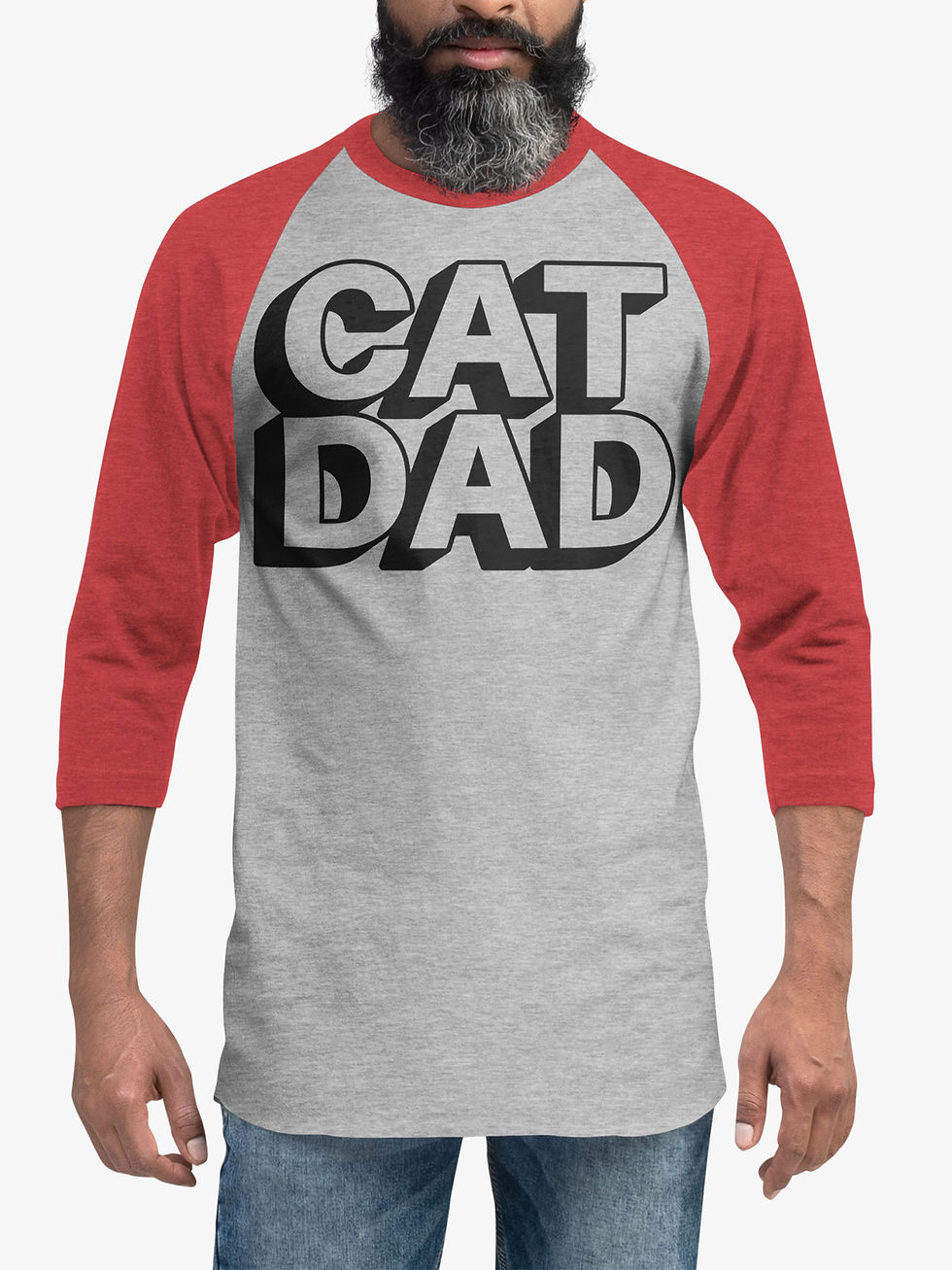 Thumbnail: Cat Dad: Capital Letters | 3/4 Sleeve Raglan T-Shirt