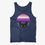 Thumbnail: Peeking Cat in Genderfluid Flag Colors | Unisex Jersey Tank