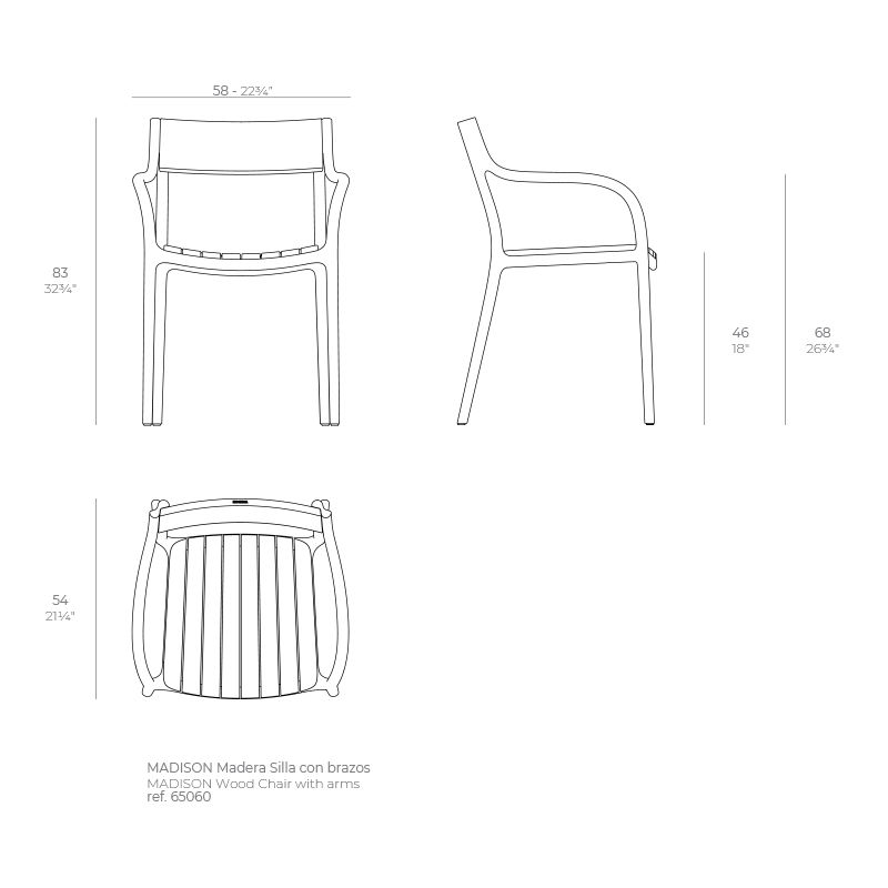 Miniature : CHAISE MADISON WOOD - LOT DE 4