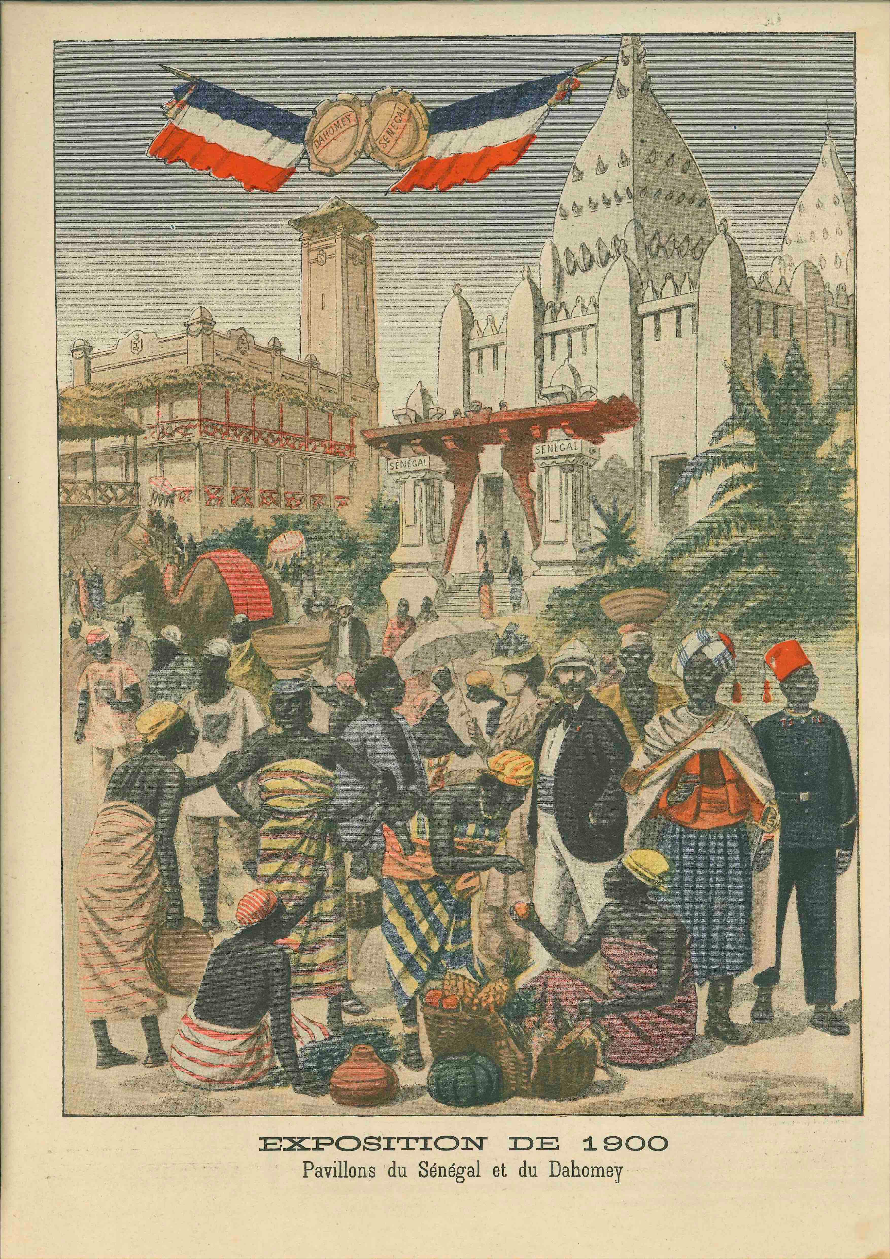 An illustration of the Sengal Pavilion on Supplément Le Petit Journal