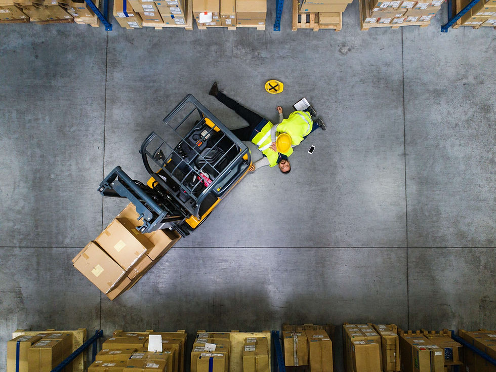 Forklift Hits Employee in a Warehouse