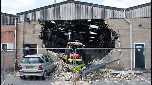 Forklift knocks down warehouse wall in Gardena