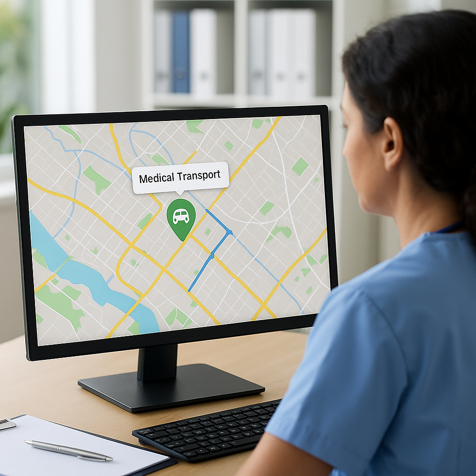 Facility tracking medical transportation with GPS