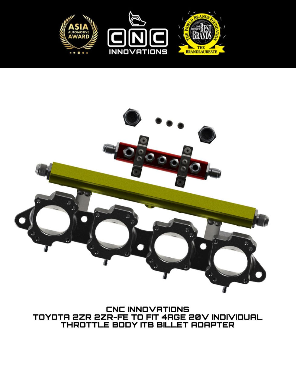 Thumbnail: TOYOTA 2ZR 2ZR-FE TO FIT 4AGE 20V INDIVIDUAL THROTTLE BODY ITB BILLET ADAPTER