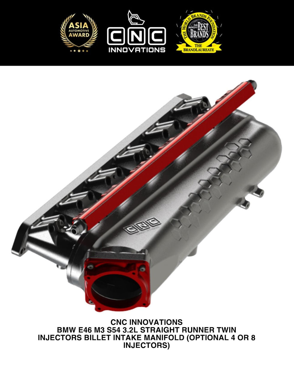 Thumbnail: BMW E46 M3 S54 3.2L STRAIGHT RUNNER TWIN INJECTORS BILLET INTAKE MANIFOLD (OPTIO