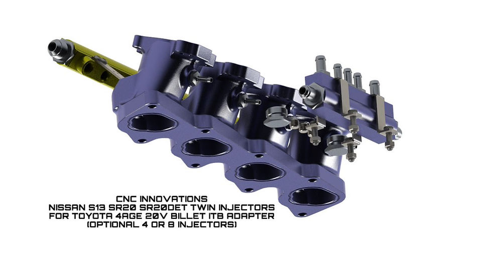Thumbnail: NISSAN S13 SR20 SR20DET TWIN INJECTORS FOR TOYOTA 4AGE 20V BILLET ITB ADAPTER  (
