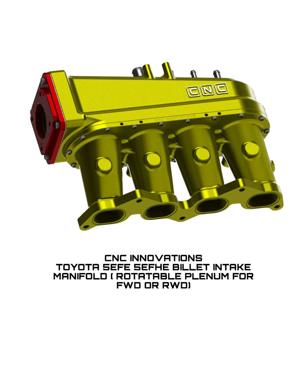 Thumbnail: TOYOTA 5EFE 5EFHE BILLET INTAKE MANIFOLD ( ROTATABLE PLENUM FOR FWD OR RWD)