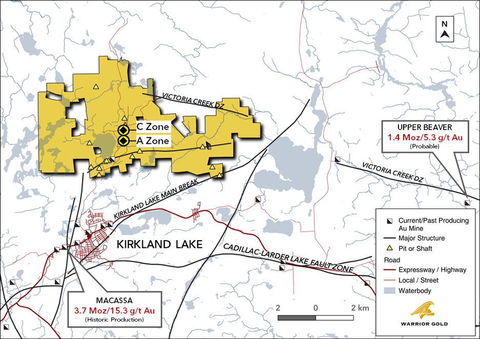 Figure 1. Goodfish-Kirana Property Location with A Zone and C Zone