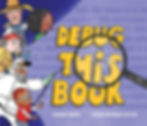 Book cover - two kids, an exterminator, plumber, and farmer look over the edge of a book's text at translucent bug, enlarged by a magnifying glass.