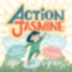 Book cover - a girl in a hoodie and sweatpants, jumps with her fist in the air holding a pencil. 
