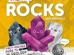 Book cover - Granite, Amethyst, & Marble (with eyes and eyebrows) stand in front of a pebble carrying a notepad & pencil.