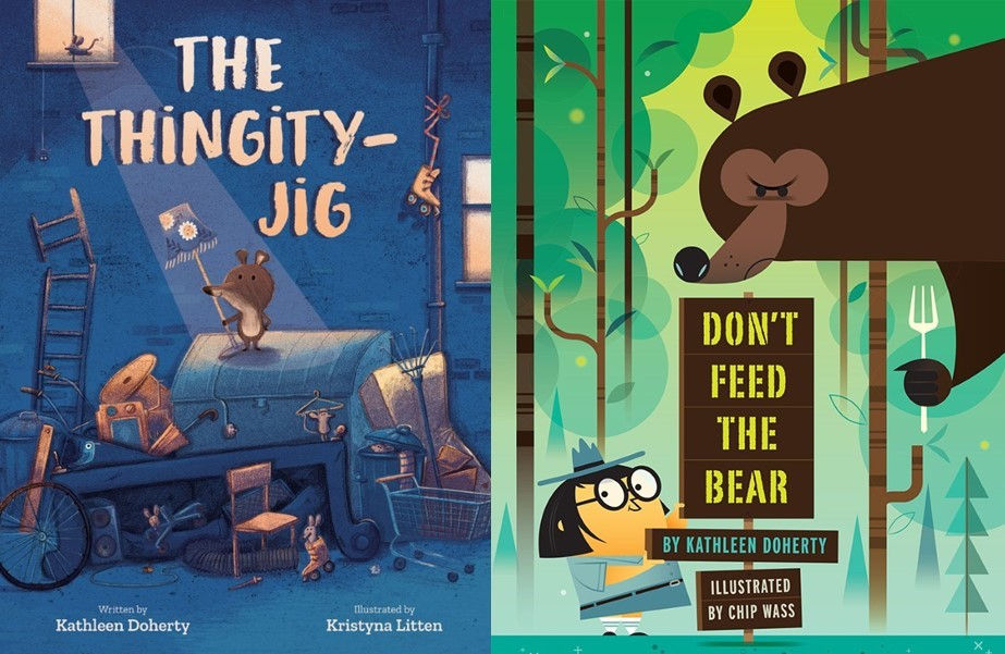 Collage of Kathleen's two book covers.