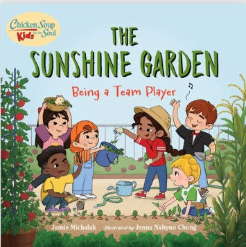 Book cverse kids planting, watering, and caring for a garden.over - six di