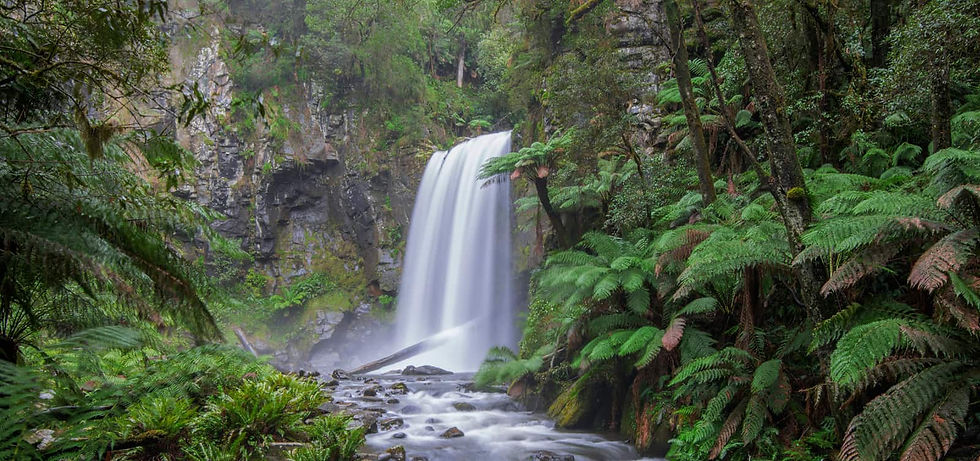 Photo of waterfall in the Great Orway National Park in Victoria, Australia.