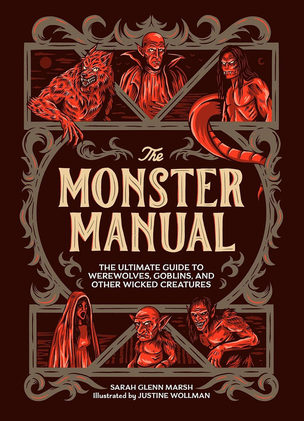 Book cover - six monsters (including werewolf, vampire, siren, and goblin) are featured on top and below the title.