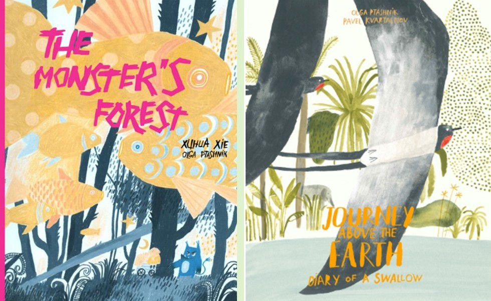 Collage of two of Olga's book covers.