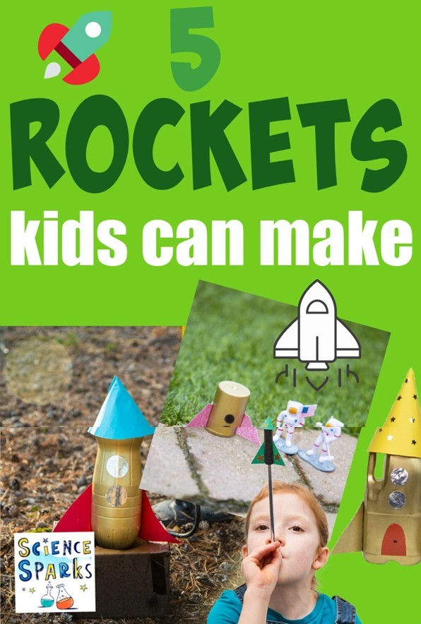 Photo of three of the five rockets kids can make.