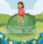 Book cover - a girl sits on an enormous head of cabbage with blue and white hydrangeas blooming in the foreground.