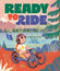 Book cover - a child rides a four-wheel electric bike/chair on a trail around a mountain lake.