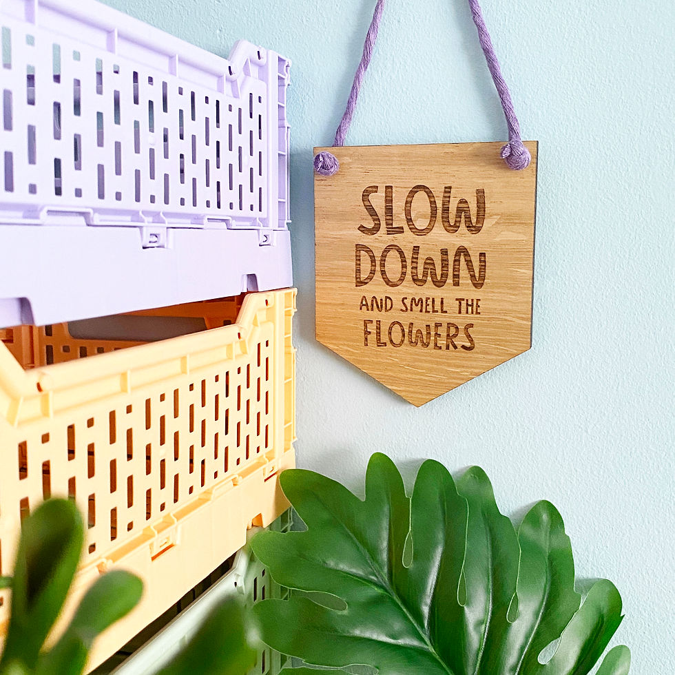 Thumbnail: Slow Down and Smell the Flowers Inspirational Wood Sign