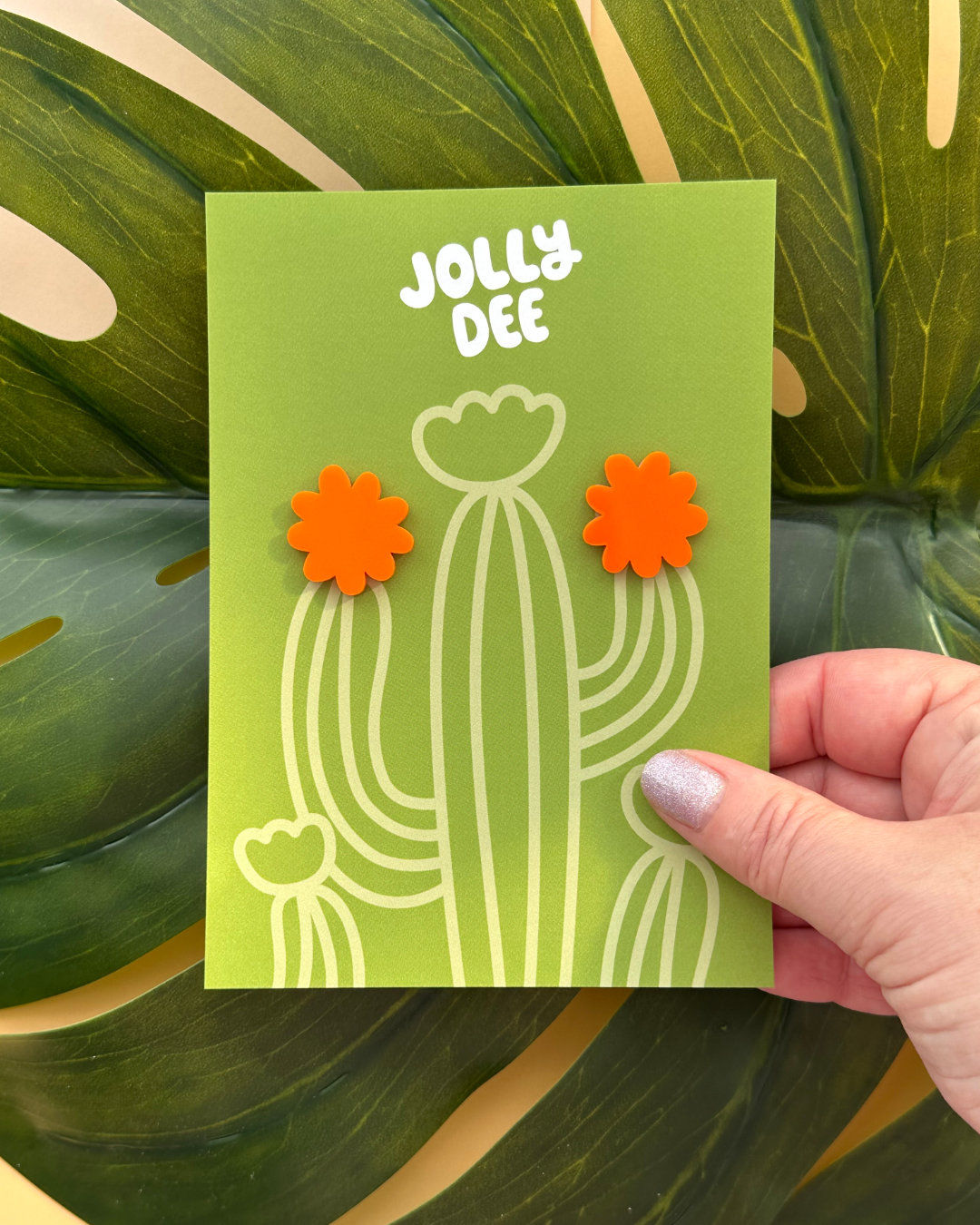 Orange Bloom Flower Stud Earrings