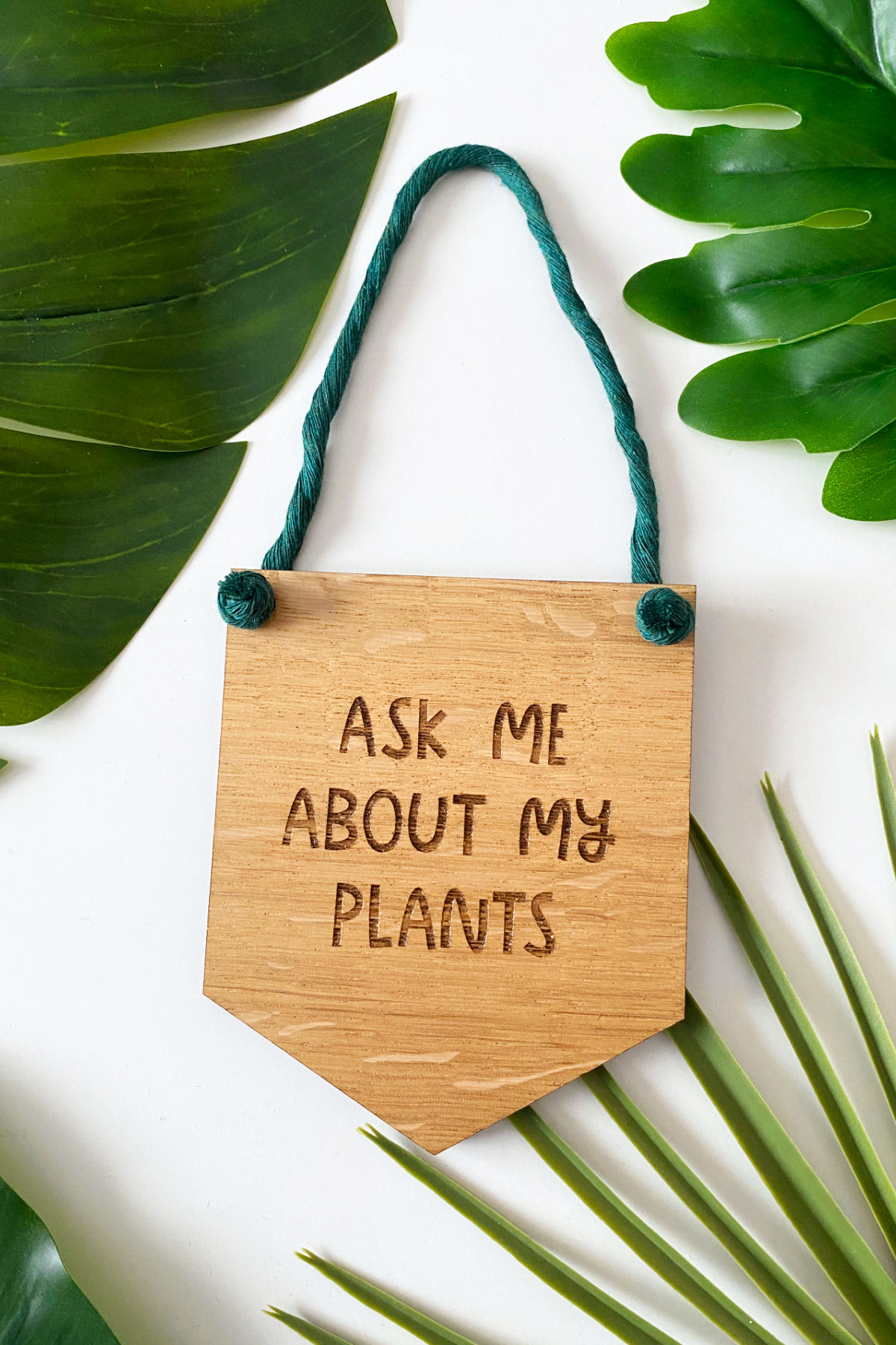 Ask Me About My Plants. Inspirational Wood Sign