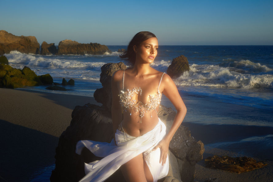 Luxury Lingerie by Florence Morris-Clarke – Crystal Embellished Bespoke Mermaid Lace Showgirl Burlesque Costume Designer Fashion Luxurious Bras, Briefs, Knickers, Corsets, Bodychains, Underwear