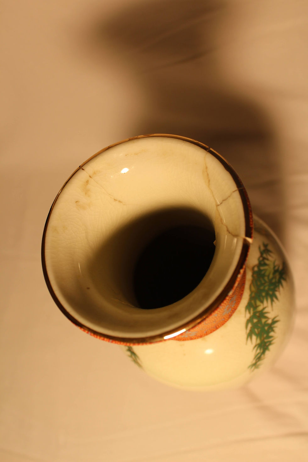 Thumbnail: Japanese Hand Painted Peacock Vase| 12 in