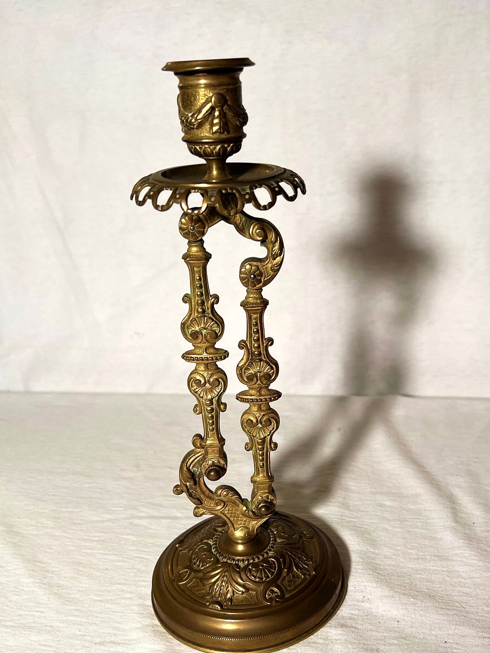 Vintage Duval A Paris Brass Ornate Steampunk Candle Holder Made in Paris