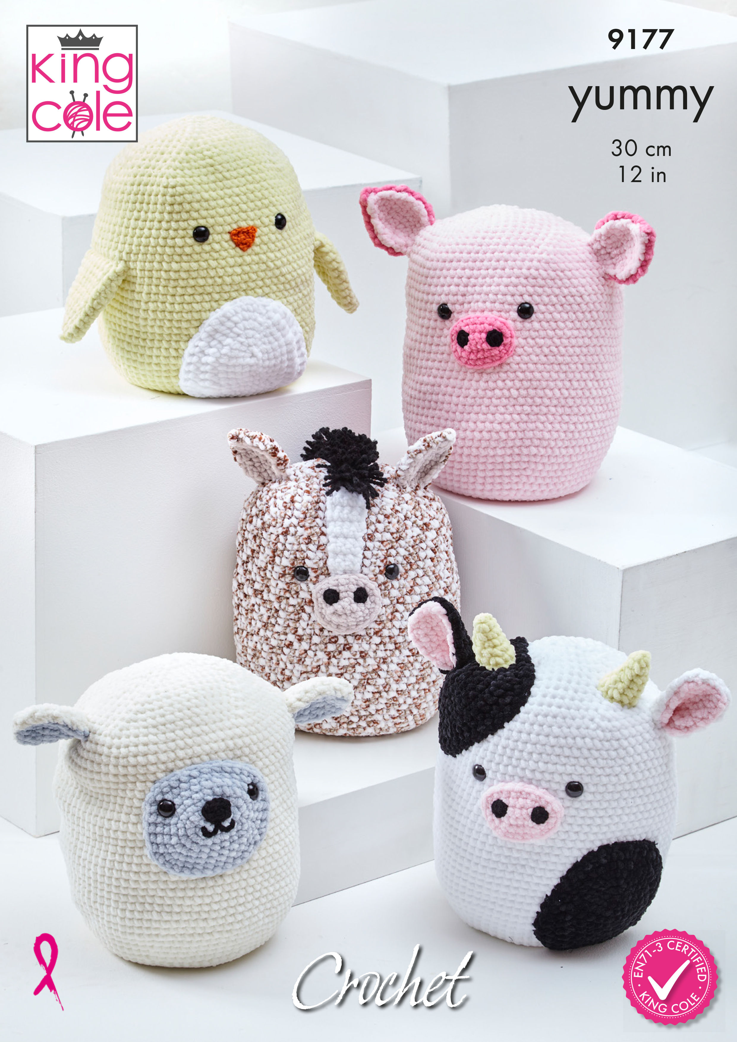 crochet chick pig lamb cow