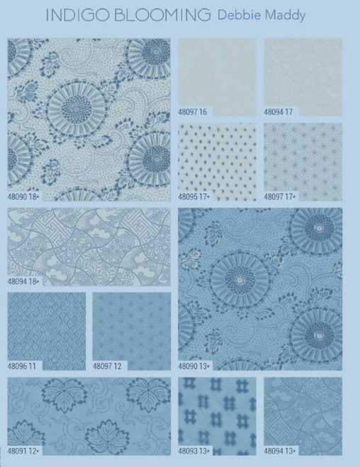 Moda fabrics in Blue