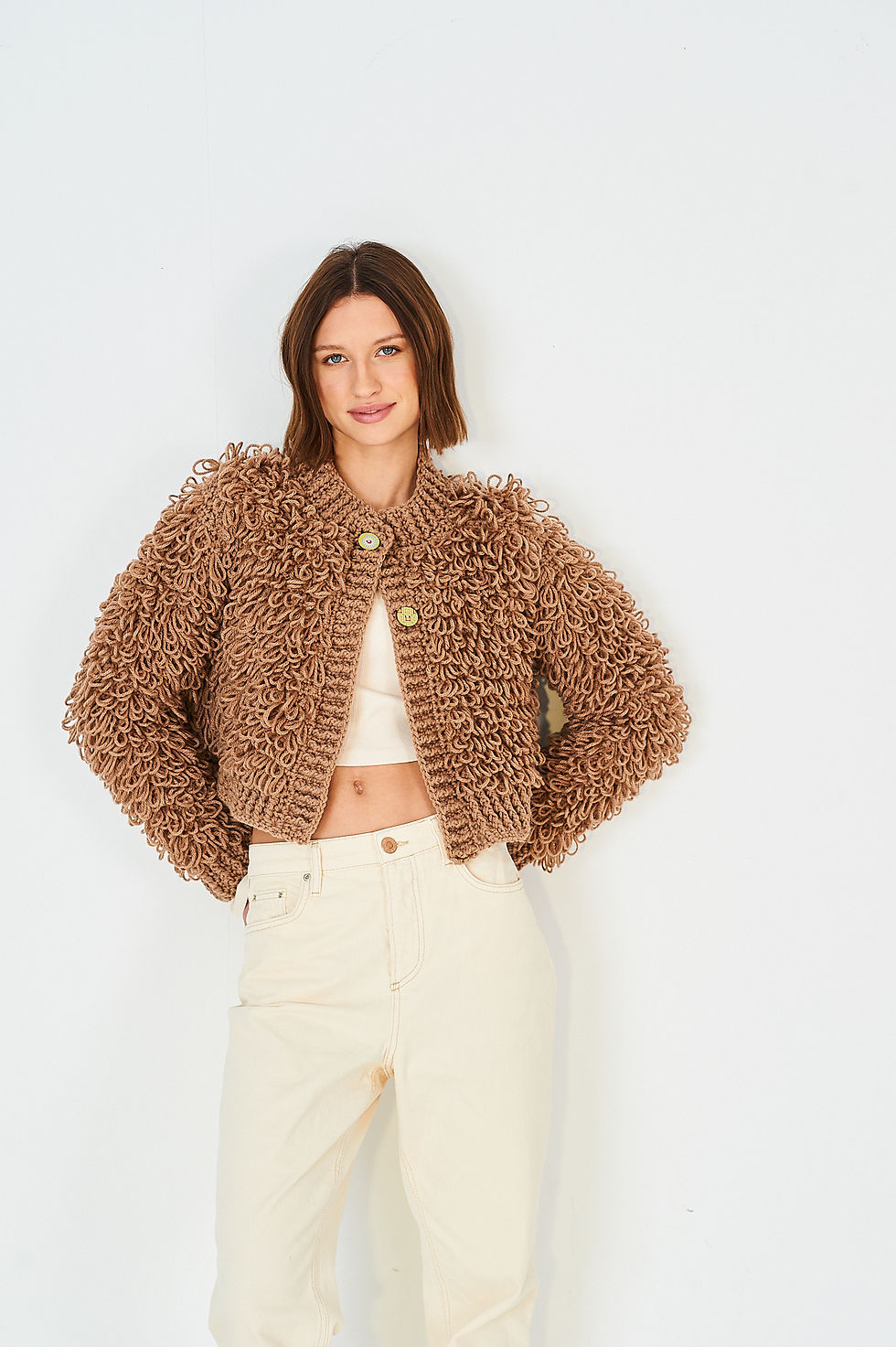 Fawn loopy cardigan