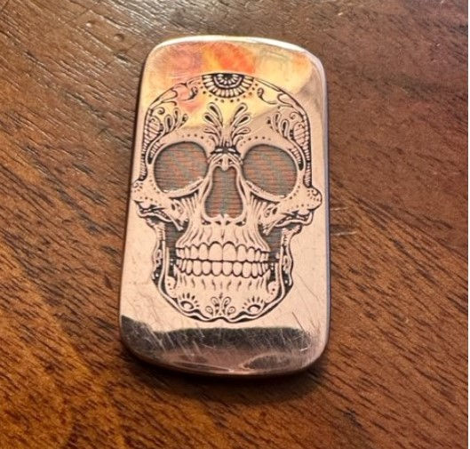 Thumbnail: EDC Pocket Copper Worry Stone (Sugar Skull)