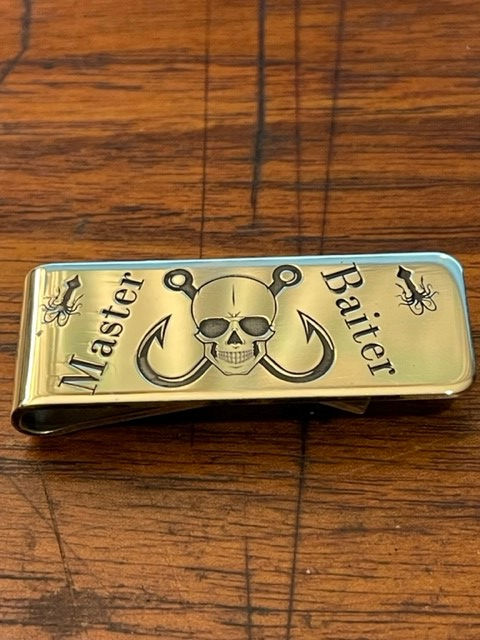 Thumbnail: Brass Engraved Money Clip ( Master Baiter)