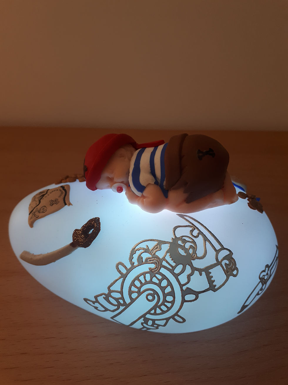 Miniature : BEBE VEILLEUSE GALET modèle 4 lumière blanche