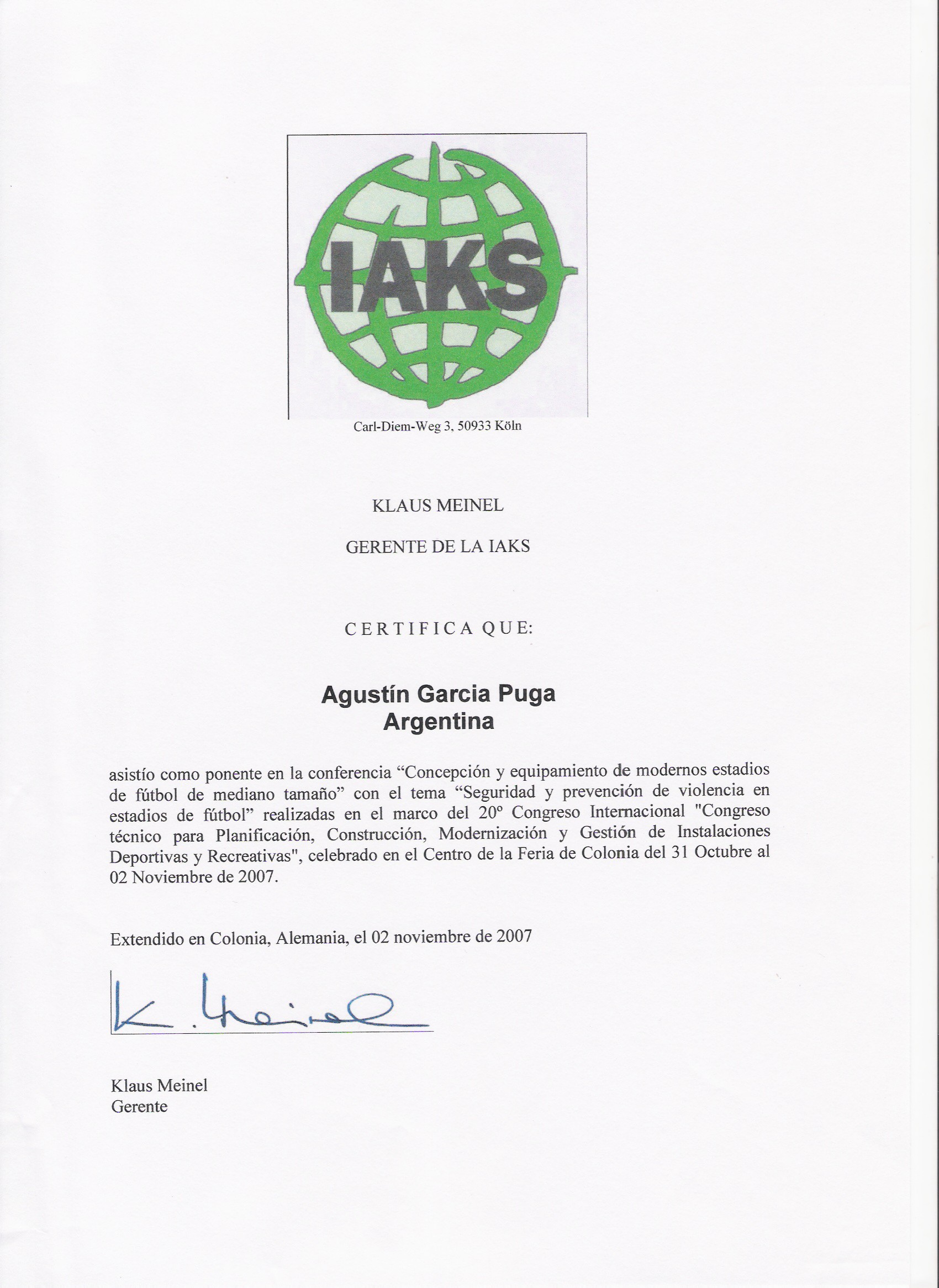 NOVIEMBRE 2007 - ALEMANIA