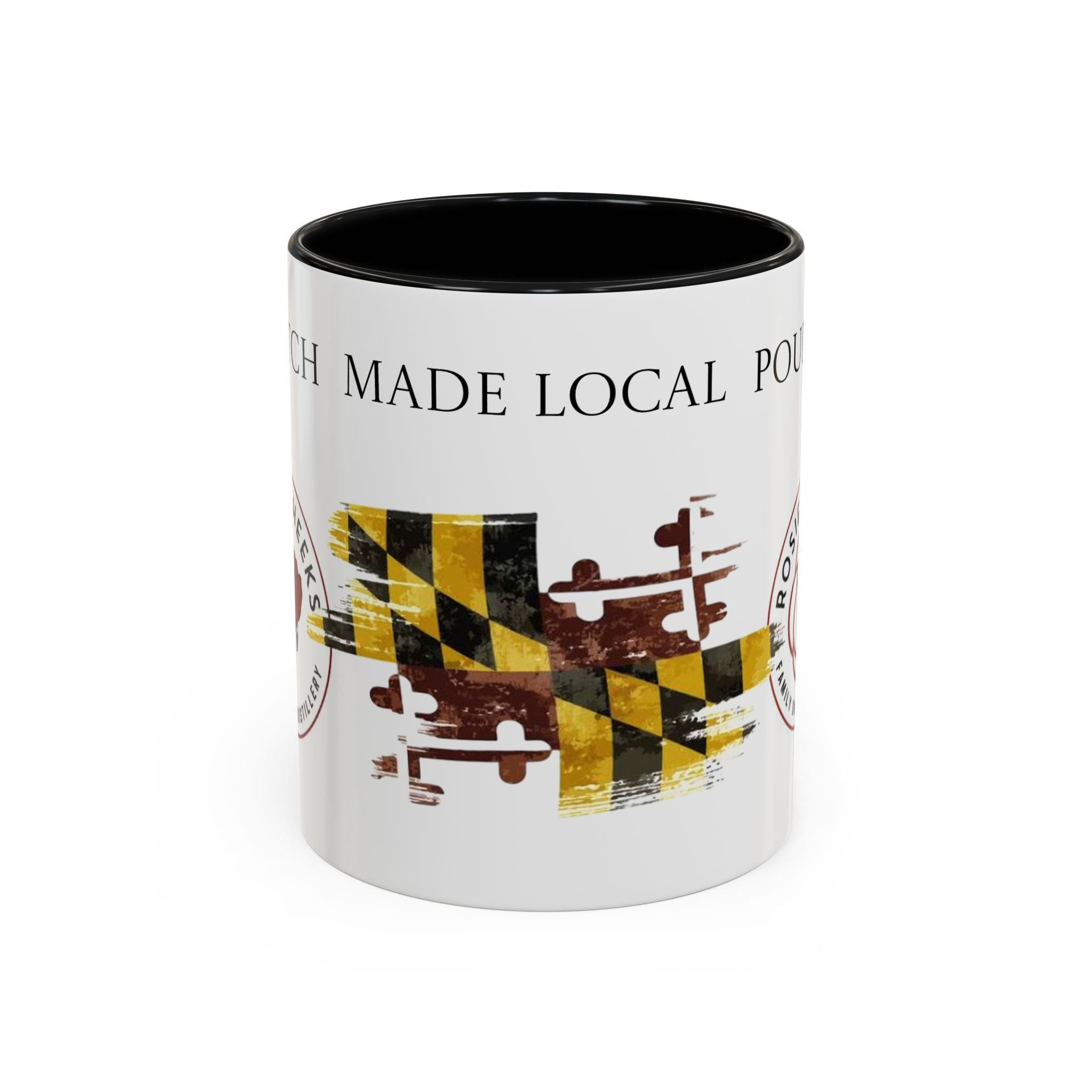 Small Batch Poured Local Accent Coffee Mug – Rosie Cheeks Distillery Logo
