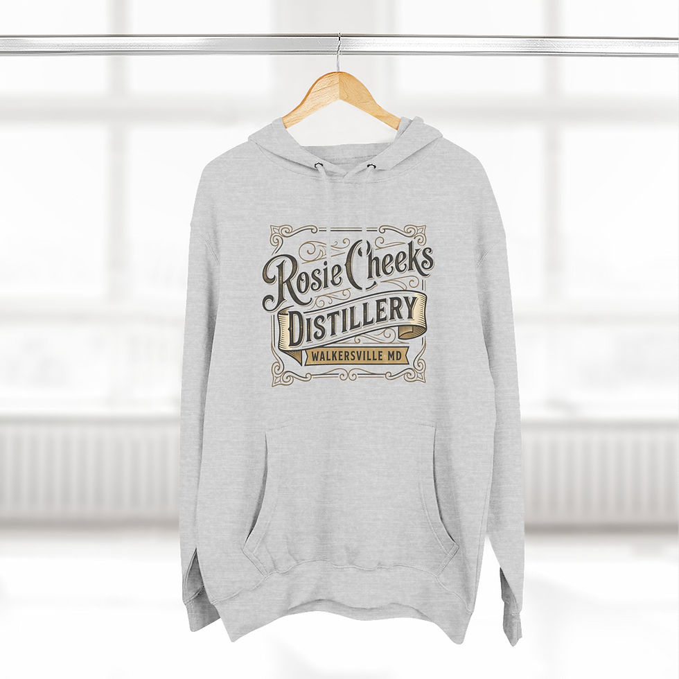 Thumbnail: Rosie Cheeks Distillery Hoodie – Vintage Skull & Rose Logo Fleece Pullover