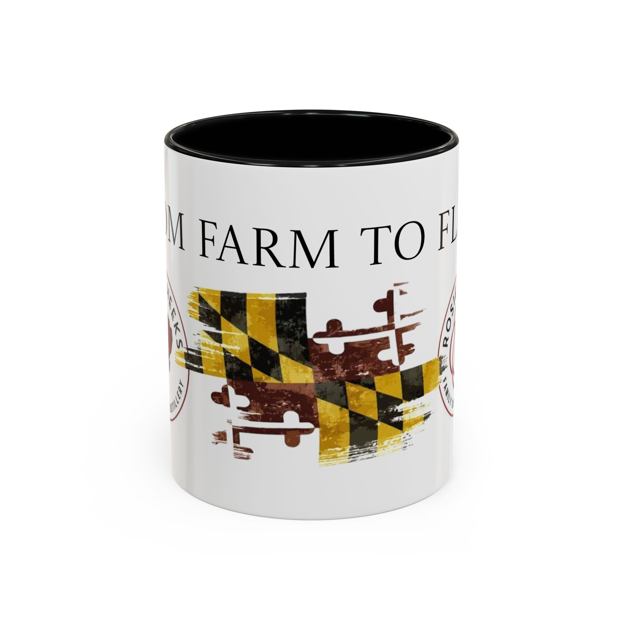 Maryland Farm to Flask Accent Coffee Mug – Rosie Cheeks Distillery Logo