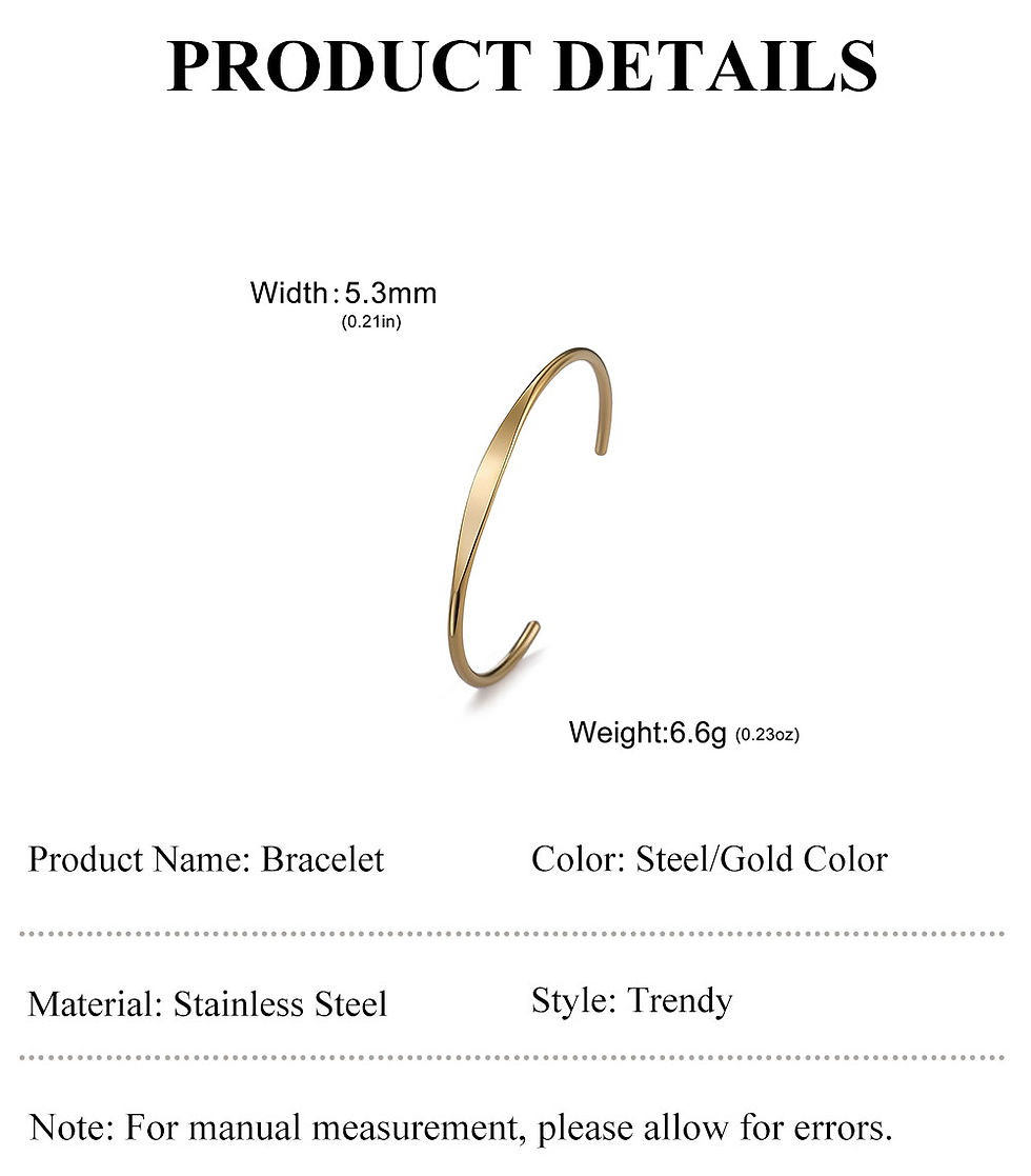 Thumbnail: Lucktune Gold Color Plated Open Bangles Adjustable Stainless Steel Women's Hand 