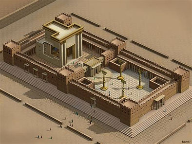 4 huge oil lamps in Court of the Women- distant.jpg