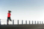 Running fitness training woman outdoors.