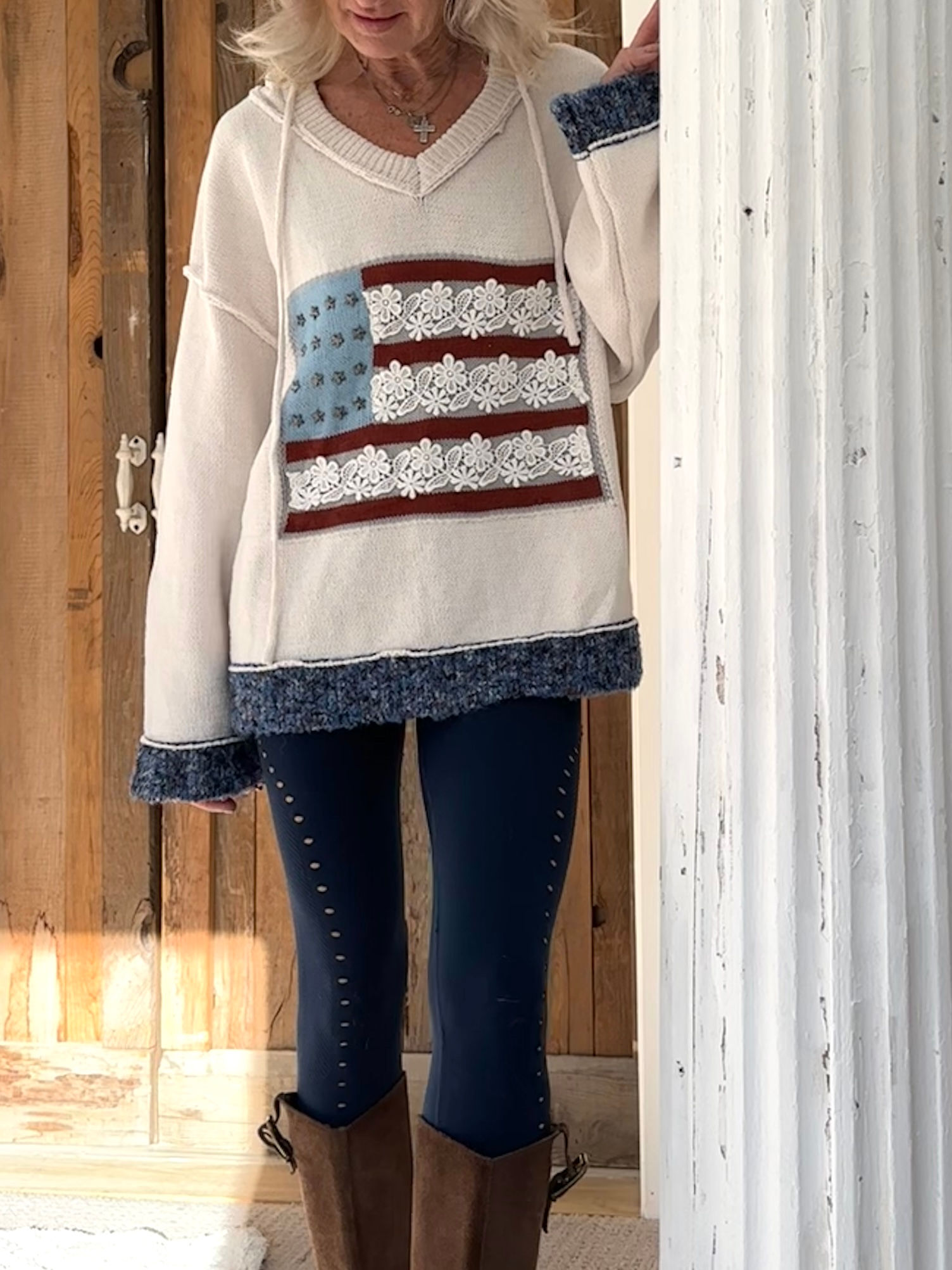 Ole Glory soft knit sweater 